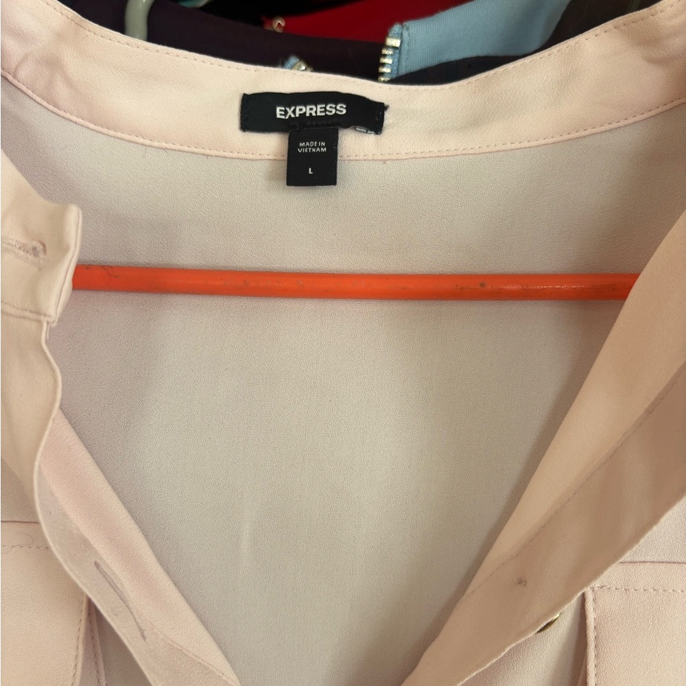 Express Light Pink Blouse with Gold Buttons - Picture 5 of 5